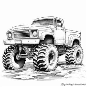 Artistic Detailed Mud Truck Coloring Pages 4