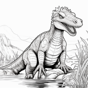Artistic Detailed Suchomimus Coloring Pages 1