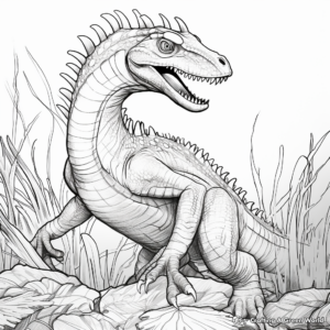 Artistic Detailed Suchomimus Coloring Pages 2