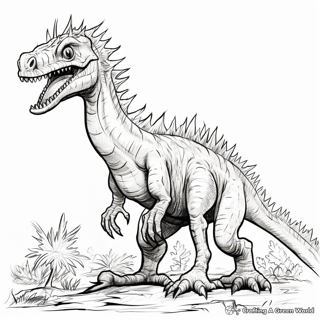 Artistic Detailed Suchomimus Coloring Pages 4