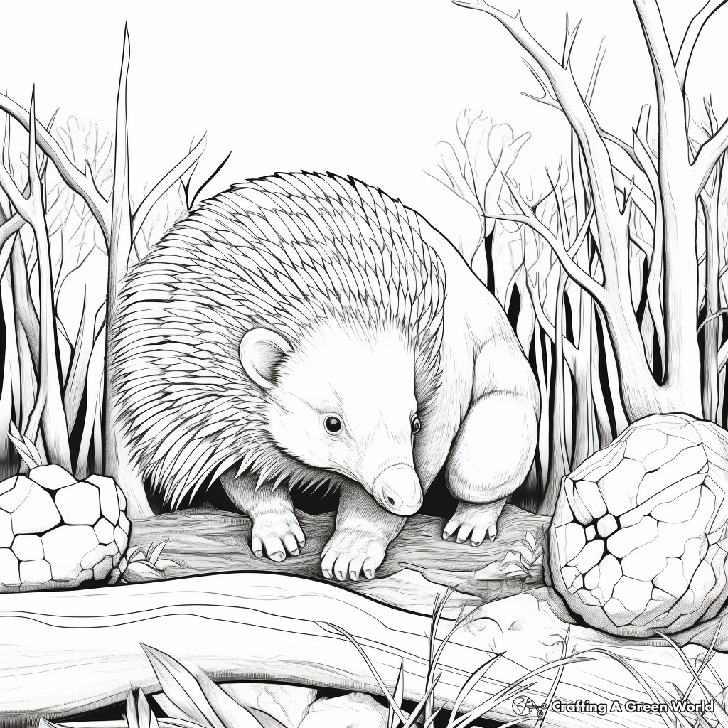 Artistic Echidna Coloring Pages 1