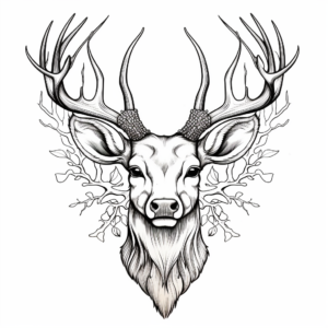 Artistic Fallow Deer Head Coloring Pages for Creative Minds 4