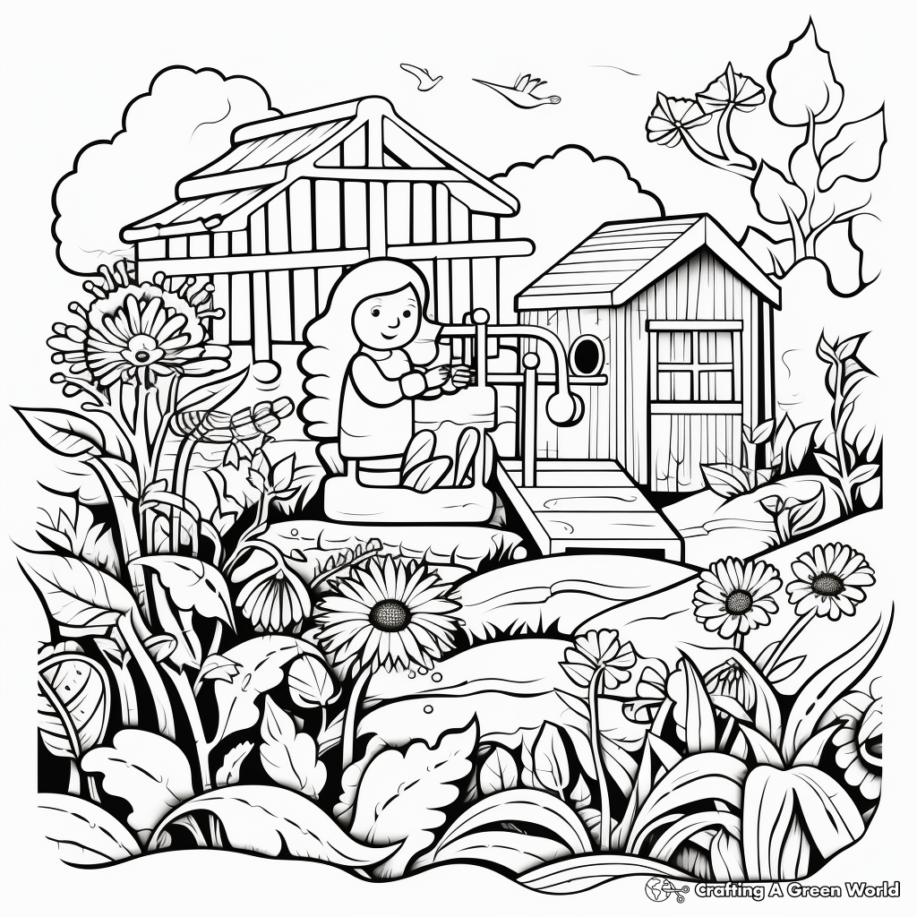 Artistic Garden Coloring Pages 1