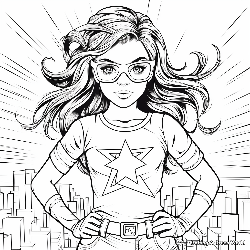 Artistic Girl Power Coloring Pages for Adults 1