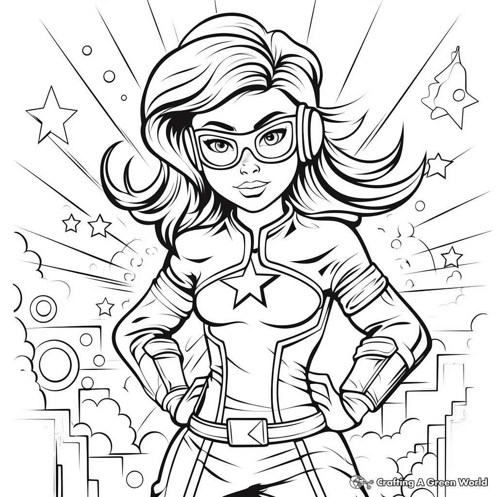 Artistic Girl Power Coloring Pages for Adults 2
