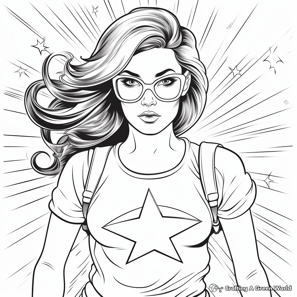 Artistic Girl Power Coloring Pages for Adults 3