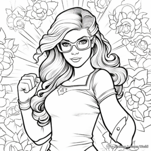 Artistic Girl Power Coloring Pages for Adults 4