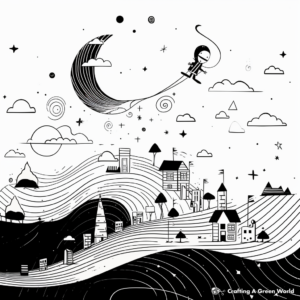 Artistic Gravity Wave Coloring Pages 3