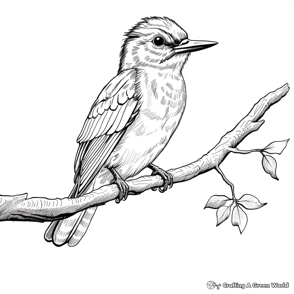 Artistic Kingfisher Sketch Coloring Pages 2