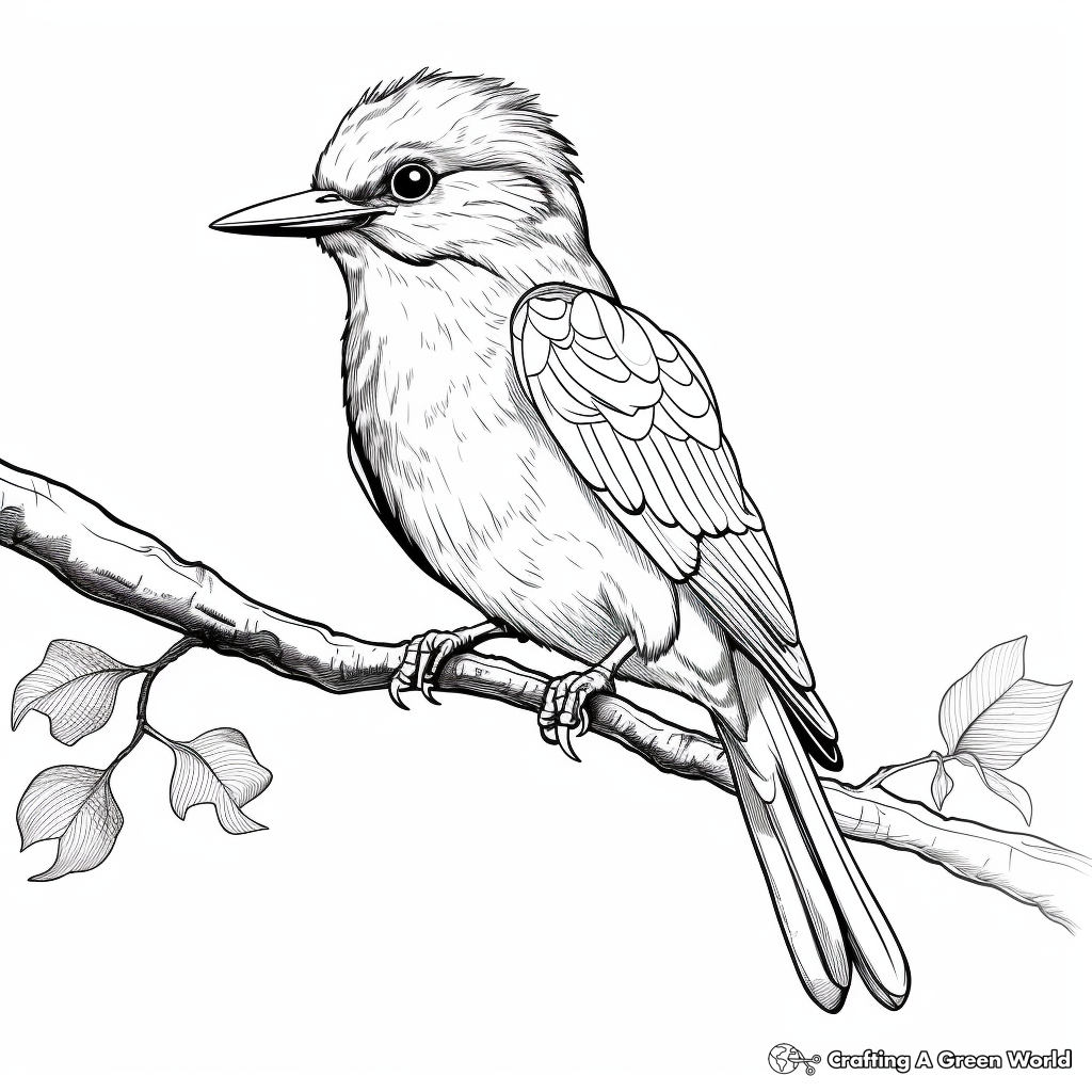Artistic Kingfisher Sketch Coloring Pages 3