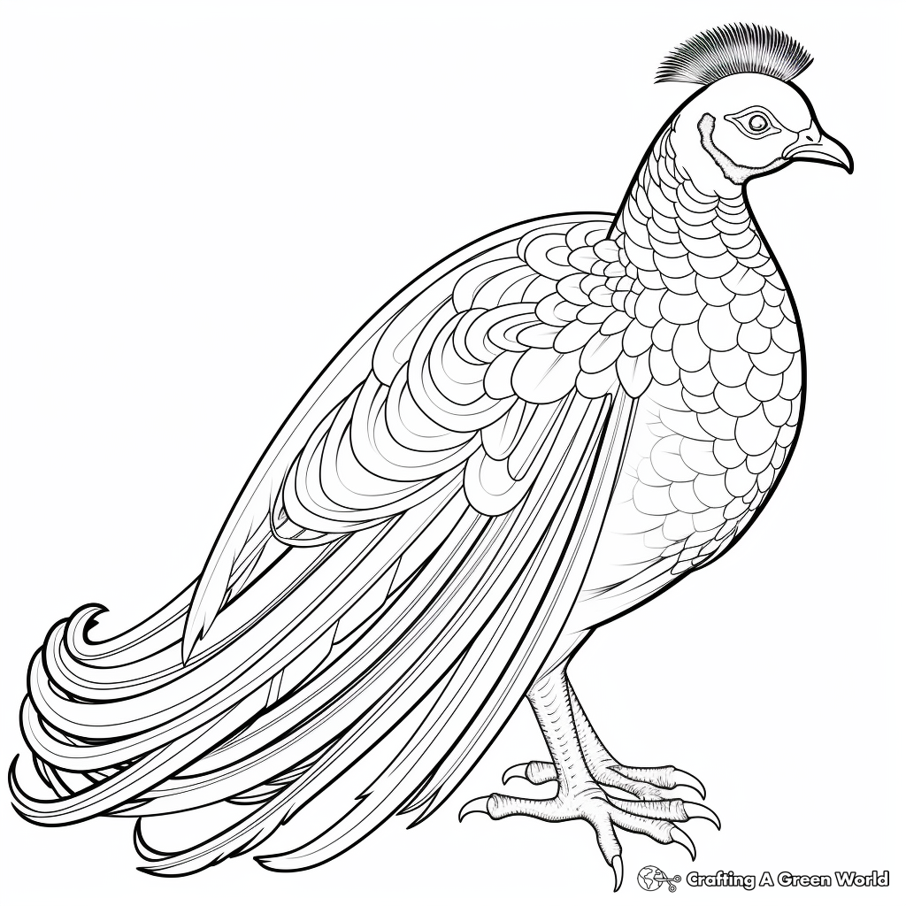 Artistic Lady Amherst's Pheasant Coloring Pages 2
