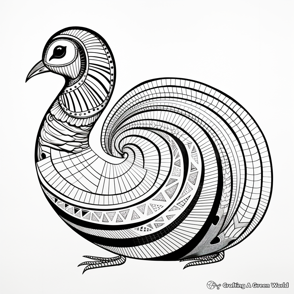 Artistic Lady Amherst's Pheasant Coloring Pages 3