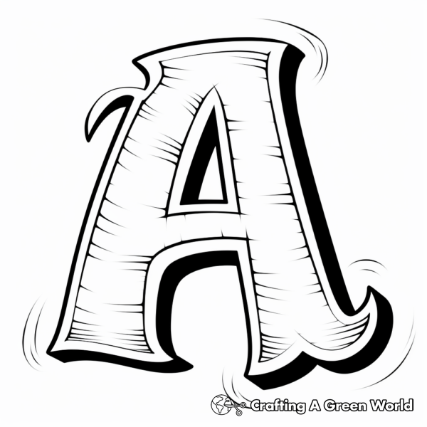 Artistic Lowercase A Coloring Pages 1