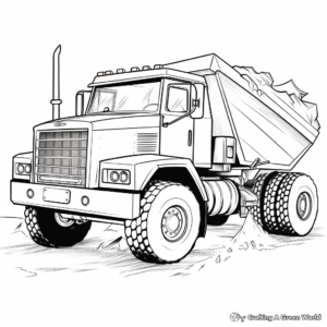 Artistic Math Dump Truck Coloring Pages 2