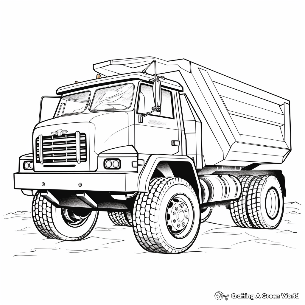 Artistic Math Dump Truck Coloring Pages 4