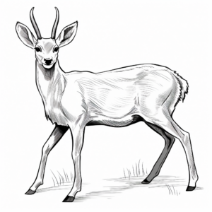 Artistic Mule Deer in the Wild Coloring Pages 1