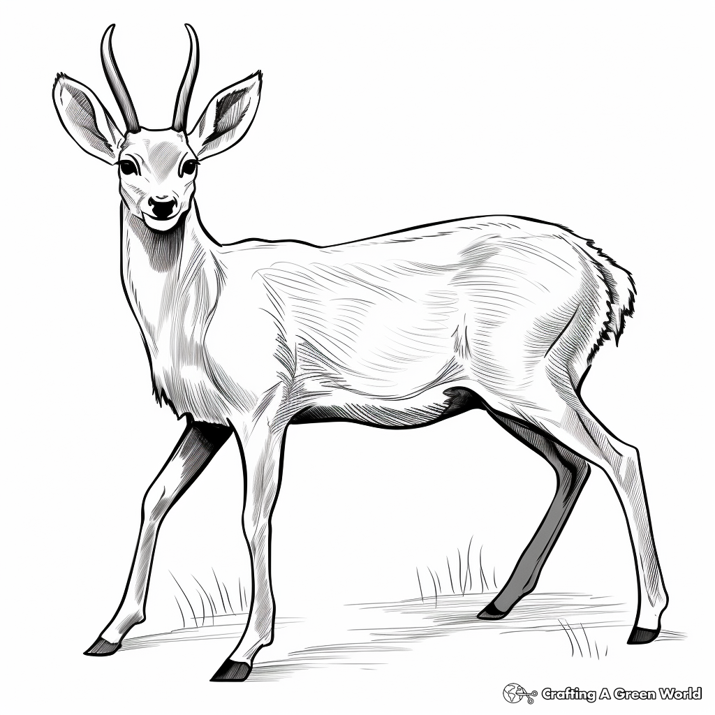 Artistic Mule Deer in the Wild Coloring Pages 1