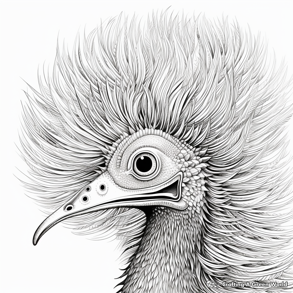 Artistic Ostrich Feathers Coloring Pages 1
