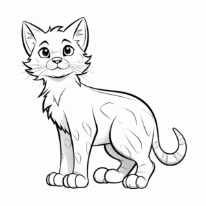 Artistic Outline of Spotted Tabby Cat Coloring Pages 2