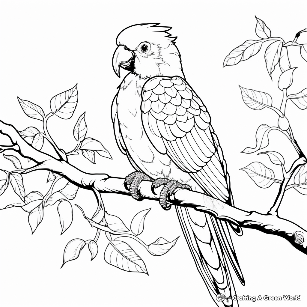 Artistic Parrot Coloring Sheets for Adults 4