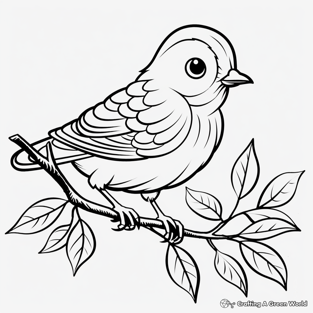Artistic Peace Dove with Olive Branch Coloring Pages 4