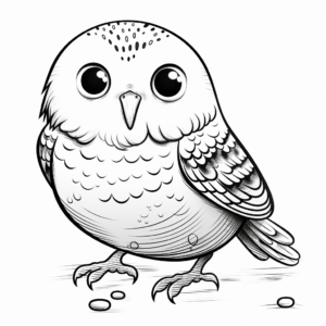 Artistic Sketch-style Budgie Coloring Pages 1