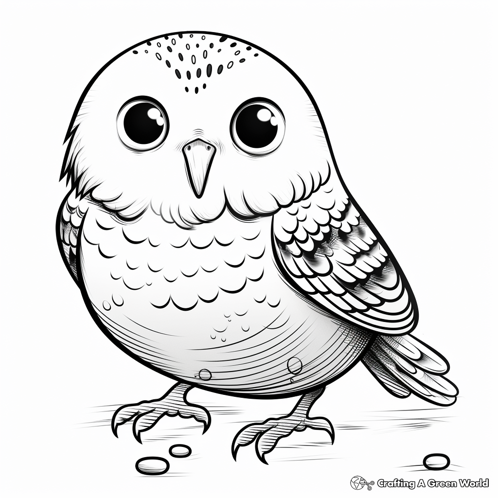 Artistic Sketch-style Budgie Coloring Pages 1