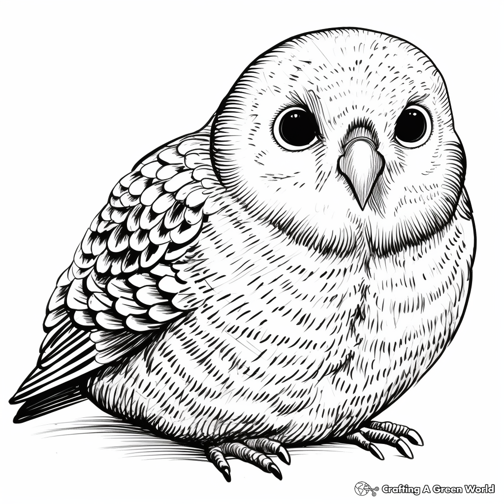 Artistic Sketch-style Budgie Coloring Pages 3