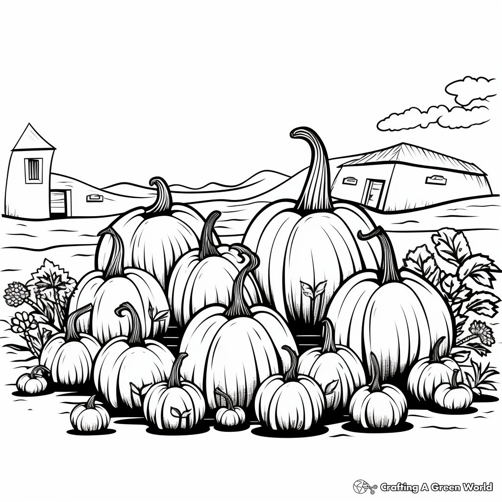 Artistic Squash Garden Coloring Pages 1