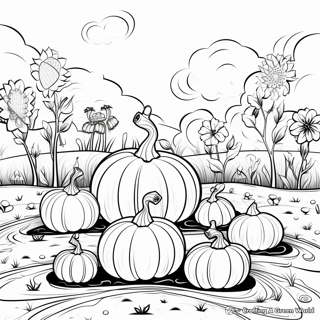 Artistic Squash Garden Coloring Pages 4