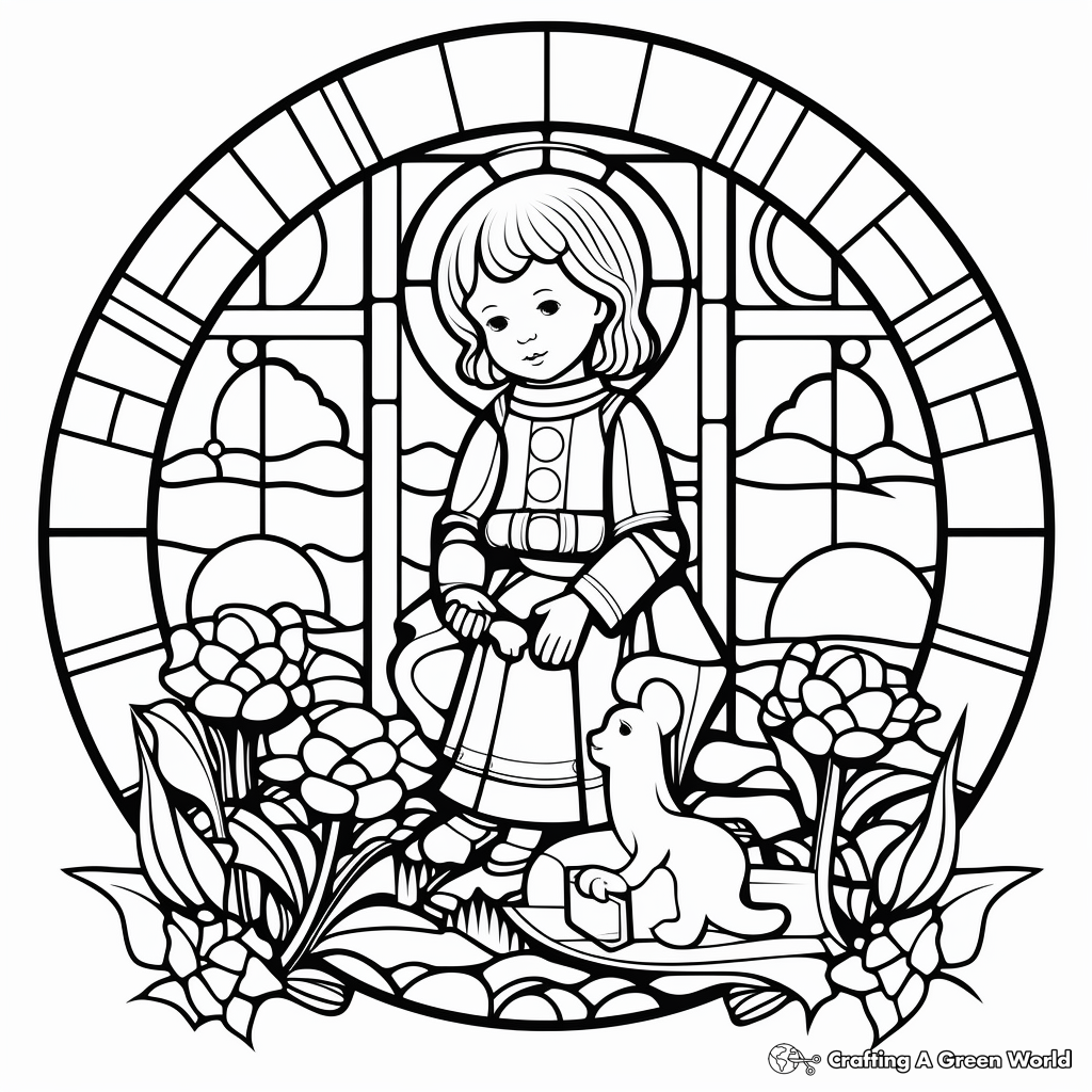 Artistic Stained Glass Coloring Pages 4