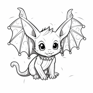 Artistic Stylized Bat Coloring Pages 4
