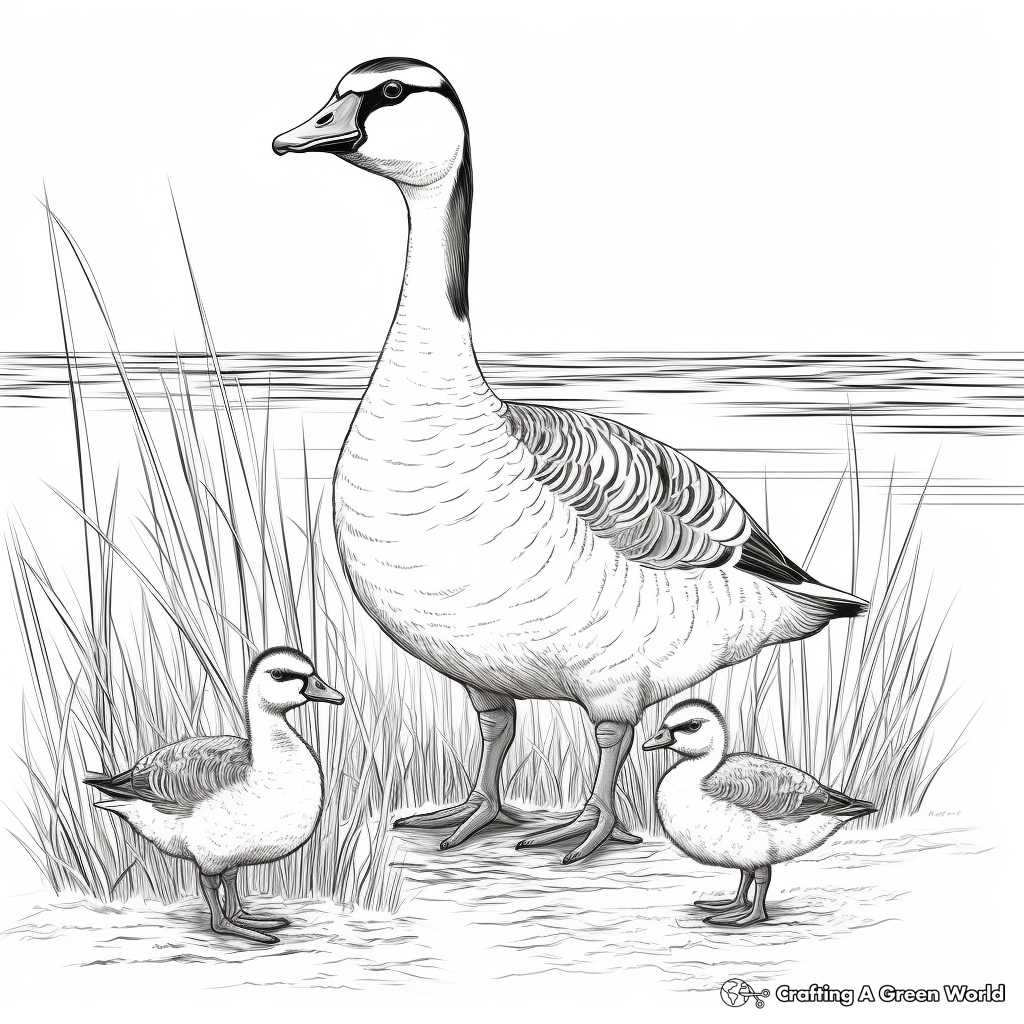 Artistic Stylized Canada Geese Coloring Pages 2