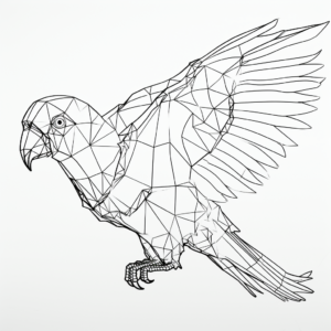 Artistic Stylized Scarlet Macaw Coloring Pages 2