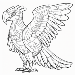 Artistic Stylized Scarlet Macaw Coloring Pages 3