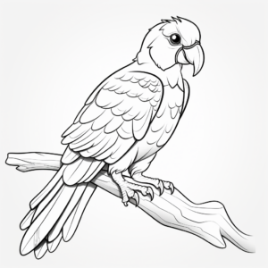 Artistic Stylized Scarlet Macaw Coloring Pages 4