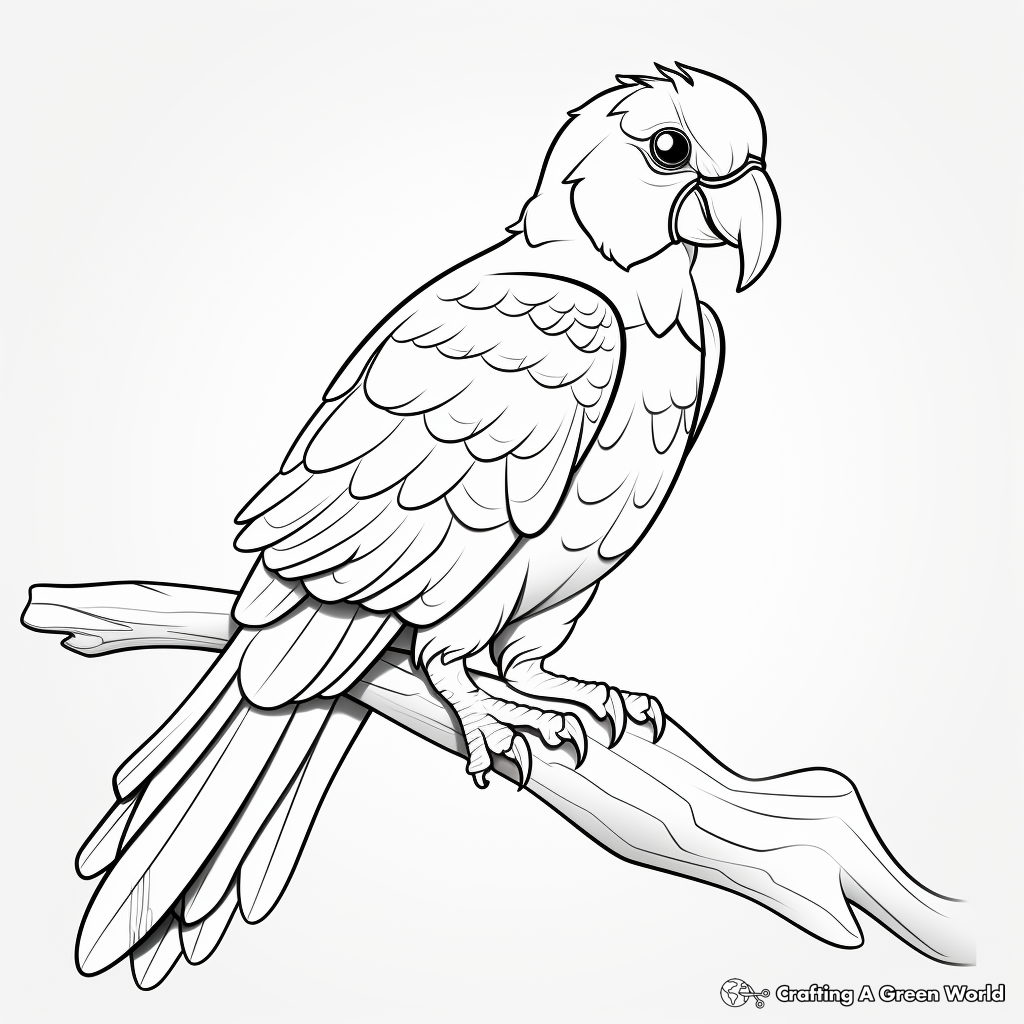 Artistic Stylized Scarlet Macaw Coloring Pages 4