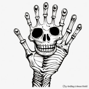 Artistic Sugar Skull Skeleton Hand Coloring Pages 2