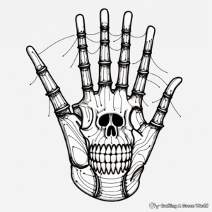 Artistic Sugar Skull Skeleton Hand Coloring Pages 3