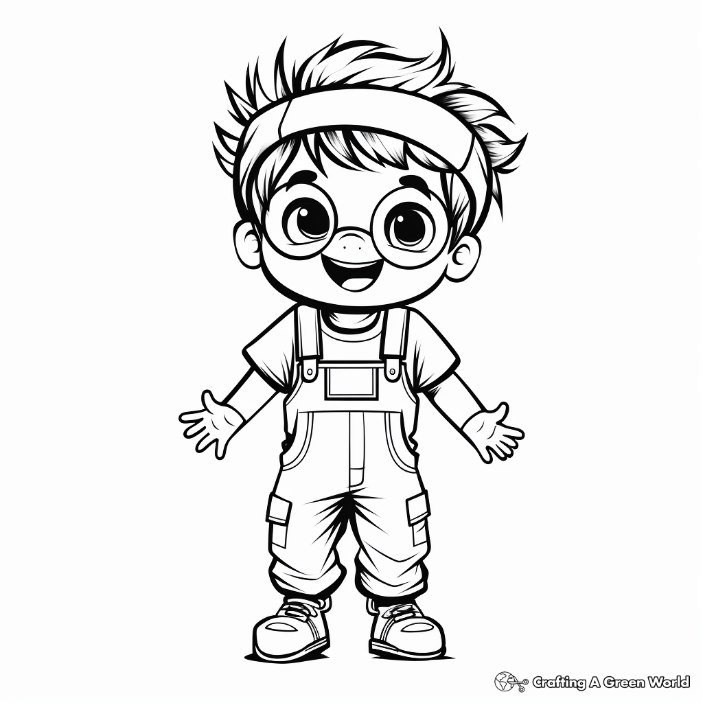 Artsy Abstract Overalls Coloring Pages 1