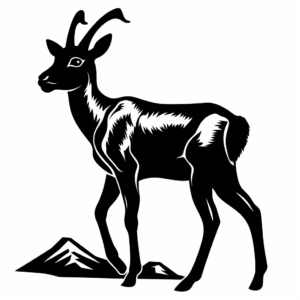 Artsy Bighorn Sheep Silhouette Coloring Pages 2