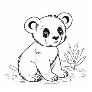 Asian Black Bear Cub Coloring Pages for Artists 3