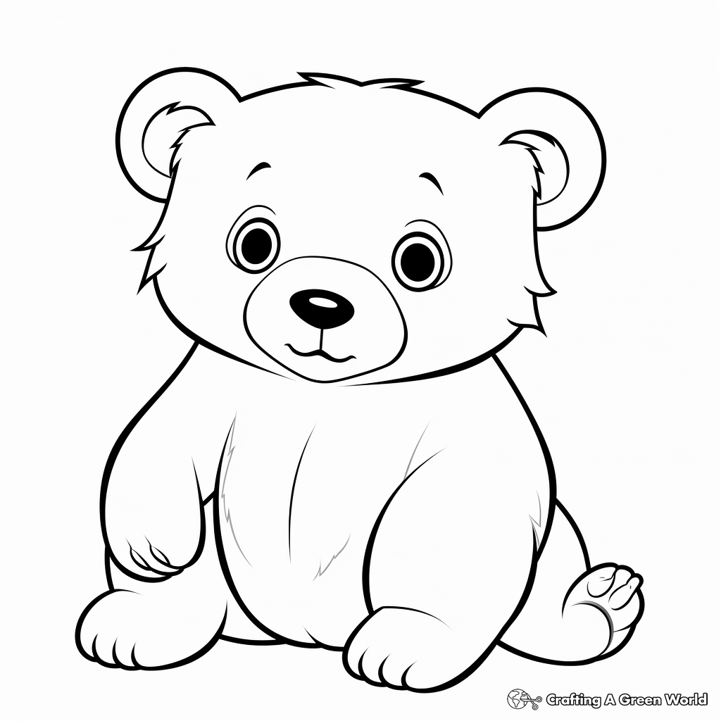 Asian Black Bear Cub Coloring Pages for Artists 4