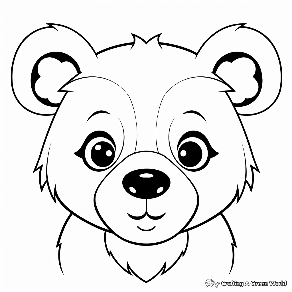 Asian Black Bear Face Coloring Pages 1