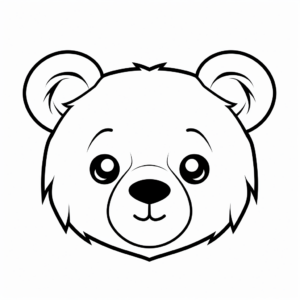 Asian Black Bear Face Coloring Pages 3