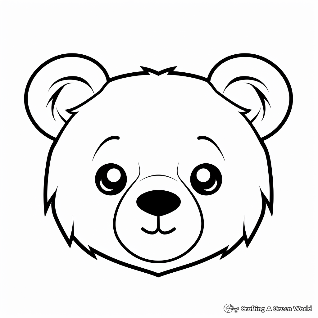 Asian Black Bear Face Coloring Pages 3