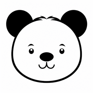 Asian Black Bear Face Coloring Pages 4