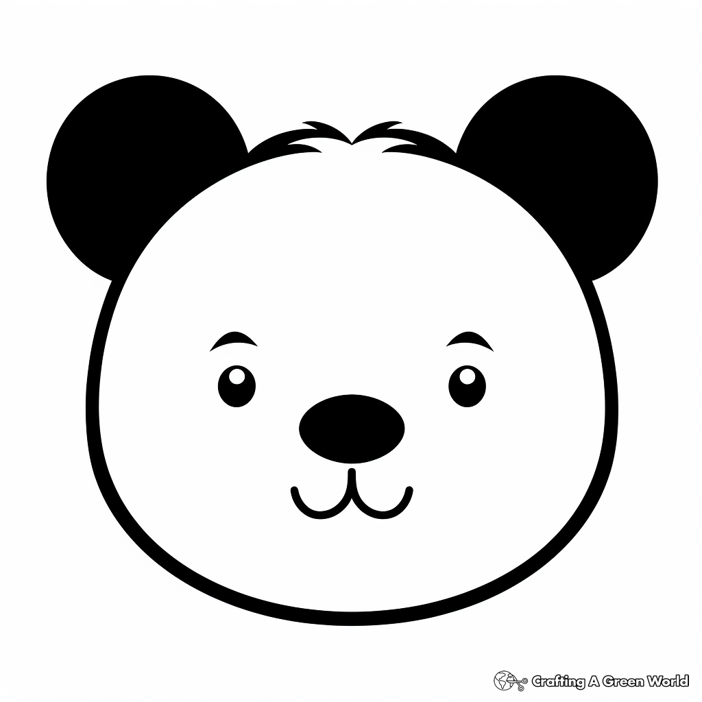 Asian Black Bear Face Coloring Pages 4