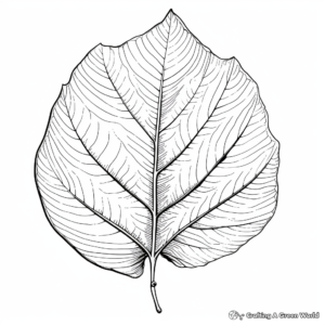 Aspen Leaf Coloring Pages with Autumn Hues 2