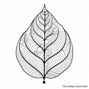 Aspen Leaf Coloring Pages with Autumn Hues 3